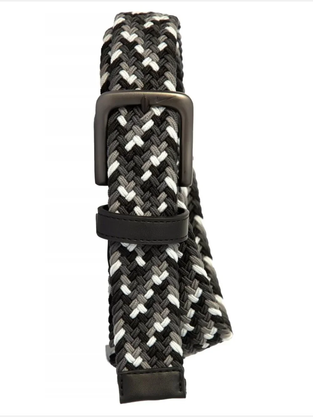 Nike G-Flex Gray & Black Stretch Woven Golf Belt Men US XL